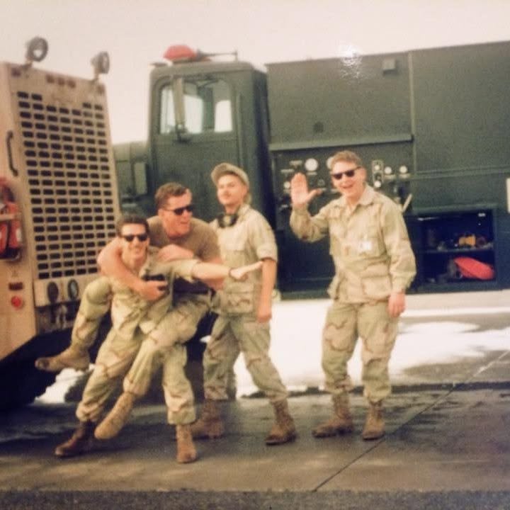 Air Force crew with truck